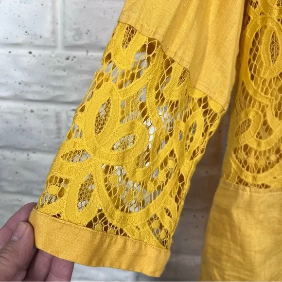 Chico's Yellow Lace Tunic Top - Picture 5 of 7